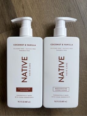Coconut & Vanilla Native Shampoo and Conditioner Set - 16.5 oz Each - New
